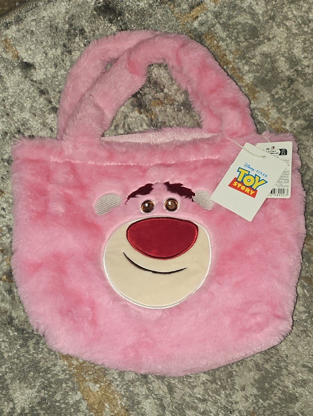 Disney Lotso Pink Plush Tote Bag NWT